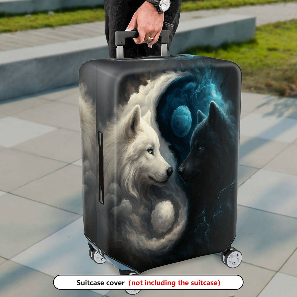 1-Piece Wolf Moon Nature Cosmic Night Mystical  Suitcase Luggage Cover, Stretch Protective Sleeve
