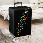 1-Piece Black Colorful Geometric Triangle Pattern  Suitcase Luggage Cover, Stretch Protective Sleeve