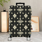 1-Piece Elegant Floral Pattern Black Beige Geometric Art Style  Suitcase Luggage Cover, Stretch Protective Sleeve