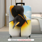 1-Piece Penguin Nature Animal Hugging Love Cute  Suitcase Luggage Cover, Stretch Protective Sleeve
