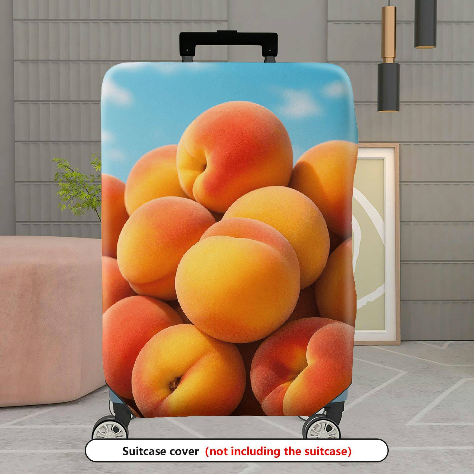 1-Piece Peach Fruit Cute Journey Fashion Travel  Suitcase Luggage Cover, Stretch Protective Sleeve