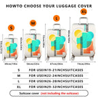 1-Piece Abstract Colorful Geometric Artistic Modern Travel  Suitcase Luggage Cover, Stretch Protective Sleeve