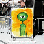 1-Piece Abstract Alien Art Unique Colorful Eye Catching Creative Luggage  Suitcase Luggage Cover, Stretch Protective Sleeve