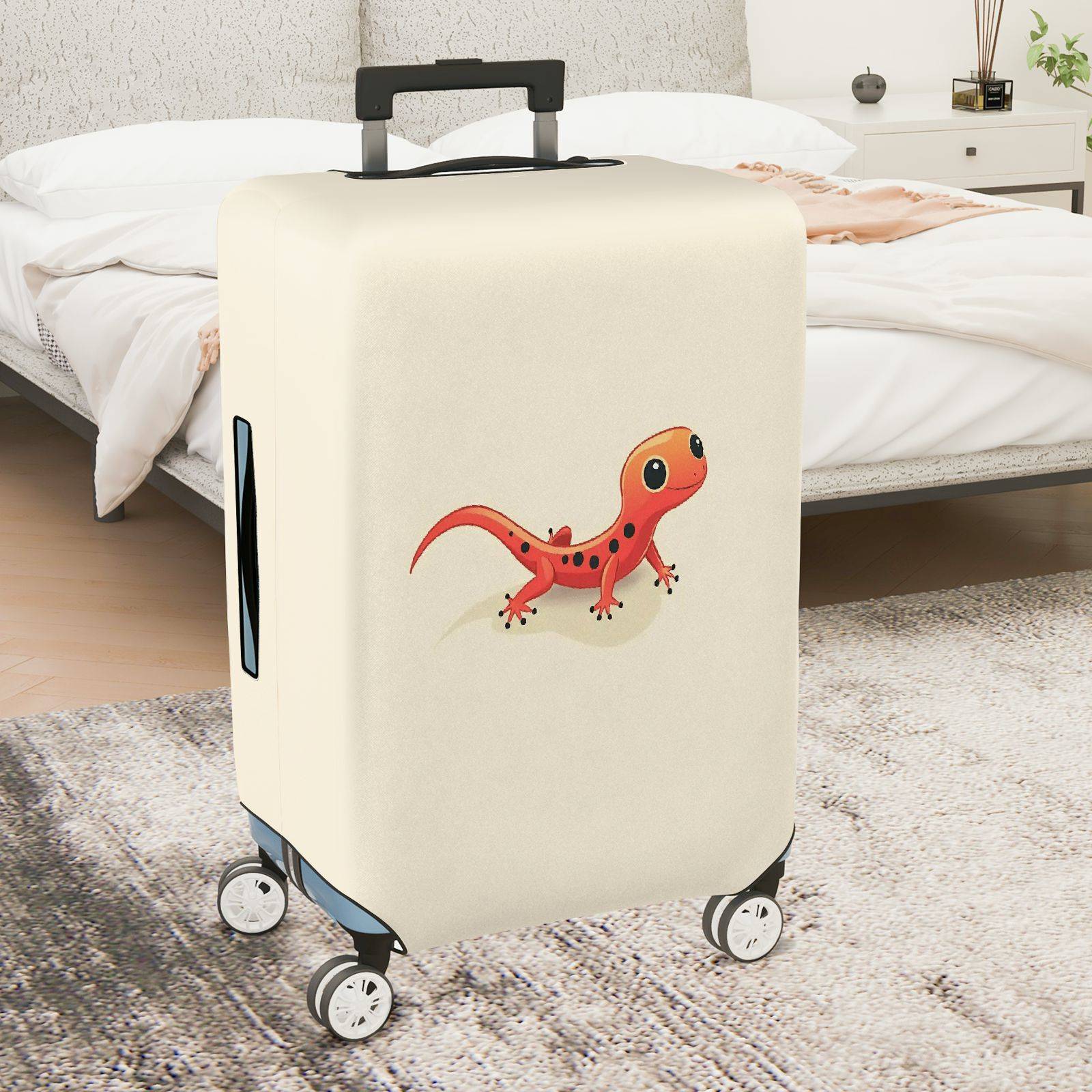 1-Piece Salamander Animal Cute Fun Eye-catching Playful  Suitcase Luggage Cover, Stretch Protective Sleeve