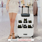 1-Piece Cute Cat Wi-Fi  Graphic Fun Stylish  Suitcase Luggage Cover, Stretch Protective Sleeve
