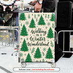 1-Piece Christmas Tree Winter Wonderland Snowflakes Festive Holiday  Suitcase Luggage Cover, Stretch Protective Sleeve