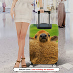 1-Piece Cute Animal Sheep Green Grass Scenic Fun  Suitcase Luggage Cover, Stretch Protective Sleeve