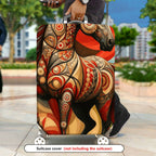 1-Piece Artistic Horse Mountain Abstract Red Modern  Suitcase Luggage Cover, Stretch Protective Sleeve