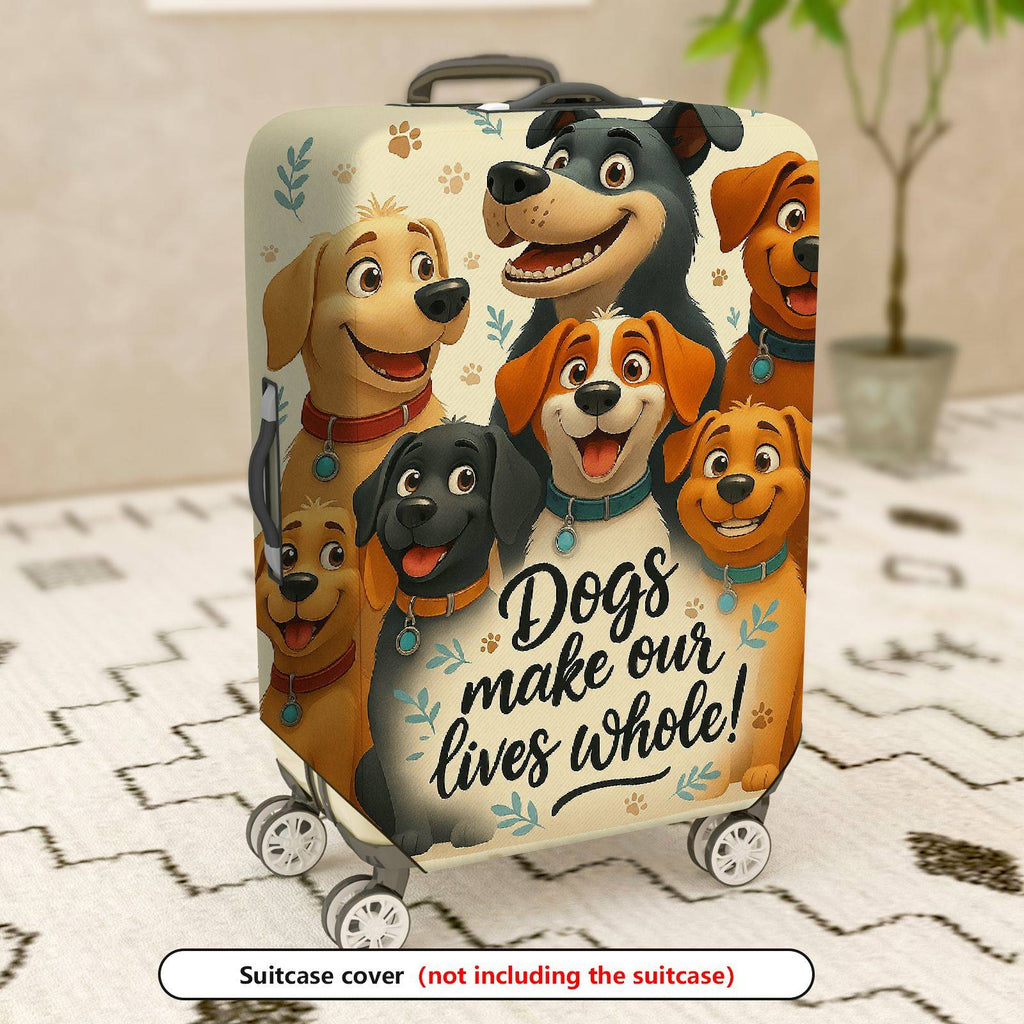 1-Piece Animal Quote Dog Paw Travel Colorful  Suitcase Luggage Cover, Stretch Protective Sleeve
