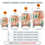 1-Piece Pink Floral Blue Butterfly Travel Holiday Luggage  Suitcase Luggage Cover, Stretch Protective Sleeve
