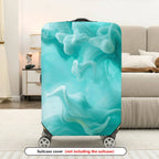 1-Piece Aqua Swirl Abstract Artistic Elegant Stylish Blue  Suitcase Luggage Cover, Stretch Protective Sleeve