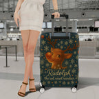 1-Piece Reindeer Snowflake Christmas Holiday Festive  Suitcase Luggage Cover, Stretch Protective Sleeve