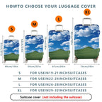 1-Piece Sky Blue Green Landscape Clouds Nature Hills  Suitcase Luggage Cover, Stretch Protective Sleeve