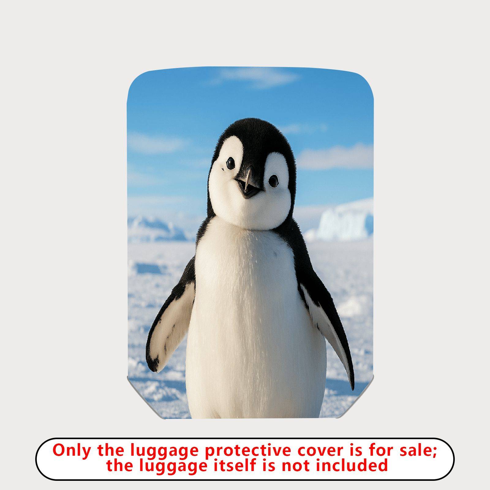 1-Piece Cute Penguin Arctic Winter Blue Sky Snow  Suitcase Luggage Cover, Stretch Protective Sleeve