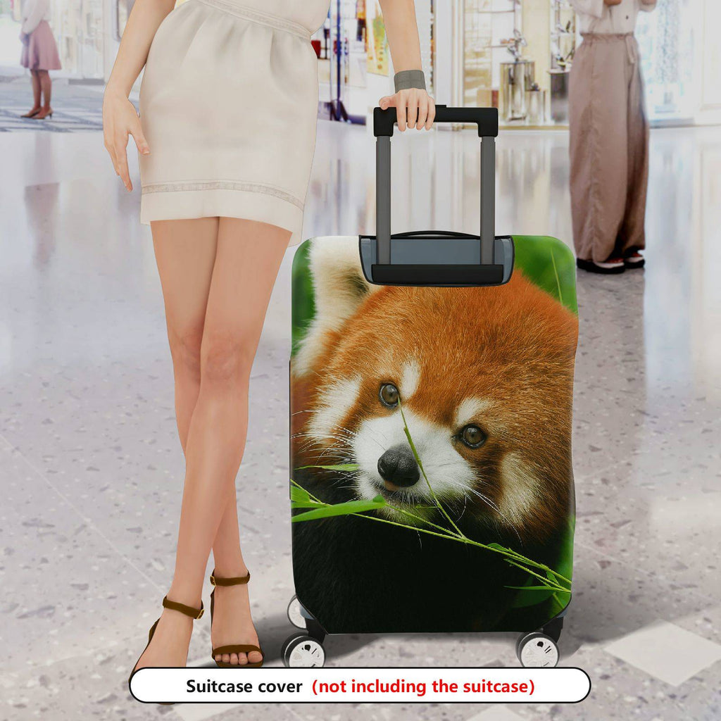 1-Piece Red Panda Nature Animal Wildlife Lush Green Cute  Suitcase Luggage Cover, Stretch Protective Sleeve