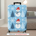 1-Piece Snowman Snowflake Christmas Tree Winter Holiday  Suitcase Luggage Cover, Stretch Protective Sleeve