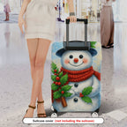 1-Piece Snowman Christmas Winter Holiday Festive Cheer  Suitcase Luggage Cover, Stretch Protective Sleeve