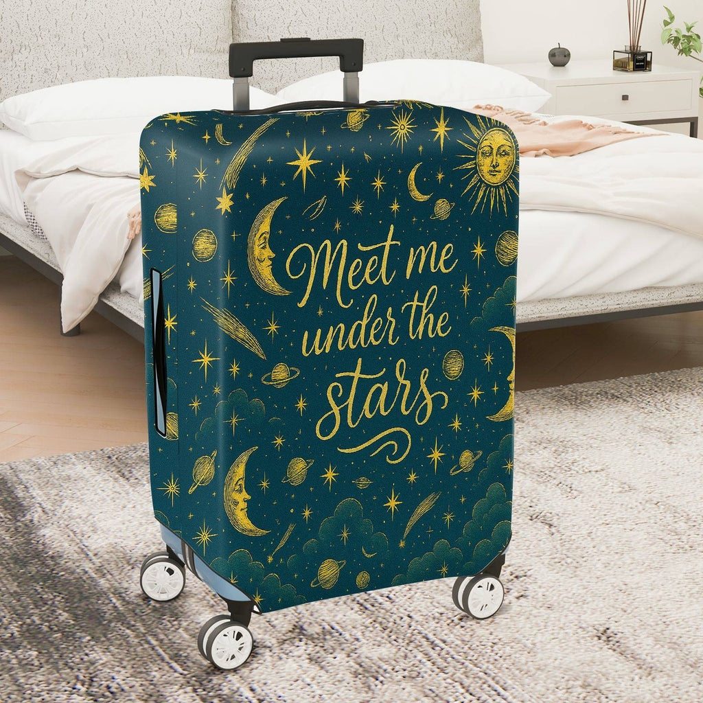 1-Piece Starry Sky Moon Galaxy Celestial Planet Cosmic  Suitcase Luggage Cover, Stretch Protective Sleeve