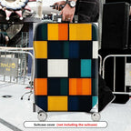 1-Piece Geometric Colorful Abstract Modern Artistic Vibrant  Suitcase Luggage Cover, Stretch Protective Sleeve