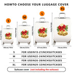 1-Piece Christmas Bell Red Bow Holiday Festive Elegant  Suitcase Luggage Cover, Stretch Protective Sleeve
