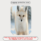 1-Piece Cute Fox Snowy Forest Animal Wildlife Nature Art  Suitcase Luggage Cover, Stretch Protective Sleeve