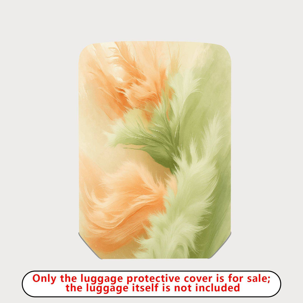 1-Piece Abstract Feather Pattern Pastel Art Style Vibrant  Suitcase Luggage Cover, Stretch Protective Sleeve