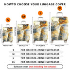 1-Piece Abstract Watercolor Cat Couple Animal Art  Suitcase Luggage Cover, Stretch Protective Sleeve