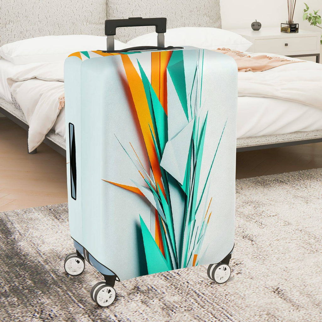 1-Piece Geometric Abstract Modern Colorful Vibrant Artistic  Suitcase Luggage Cover, Stretch Protective Sleeve