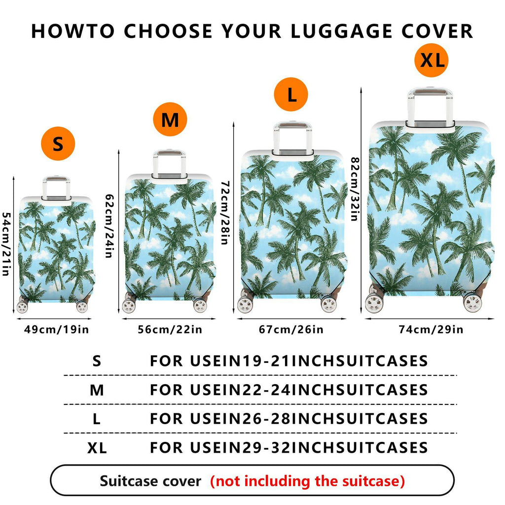 1-Piece Tropical Palm Trees Sky Print Travel Holiday Nature  Suitcase Luggage Cover, Stretch Protective Sleeve