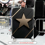 1-Piece Star Pattern Black Gold Geometric Modern Stylish  Suitcase Luggage Cover, Stretch Protective Sleeve