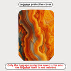 1-Piece Abstract Geometric Orange Blue Wave Dynamic Artistic  Suitcase Luggage Cover, Stretch Protective Sleeve