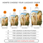 1-Piece Cute Animal Farm Pasture Nature Calf  Suitcase Luggage Cover, Stretch Protective Sleeve