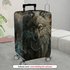 1-Piece Mysterious Wolf Dreamcatcher Tribal Artistic Bohemian  Suitcase Luggage Cover, Stretch Protective Sleeve