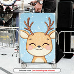 1-Piece Reindeer Snowflake Winter Holiday Cute Animal  Suitcase Luggage Cover, Stretch Protective Sleeve