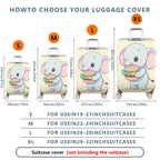 1-Piece Cute  Elephant Burger Fun Travel  Suitcase Luggage Cover, Stretch Protective Sleeve
