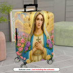 1-Piece Religious Icon Floral Sky Star Halo Sacred  Suitcase Luggage Cover, Stretch Protective Sleeve