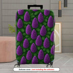 1-Piece Purple Pine Cone Evergreen Holiday Festive Seasonal  Suitcase Luggage Cover, Stretch Protective Sleeve