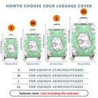 1-Piece Cute Cat Snowflake Coffee Winter Holiday  Suitcase Luggage Cover, Stretch Protective Sleeve