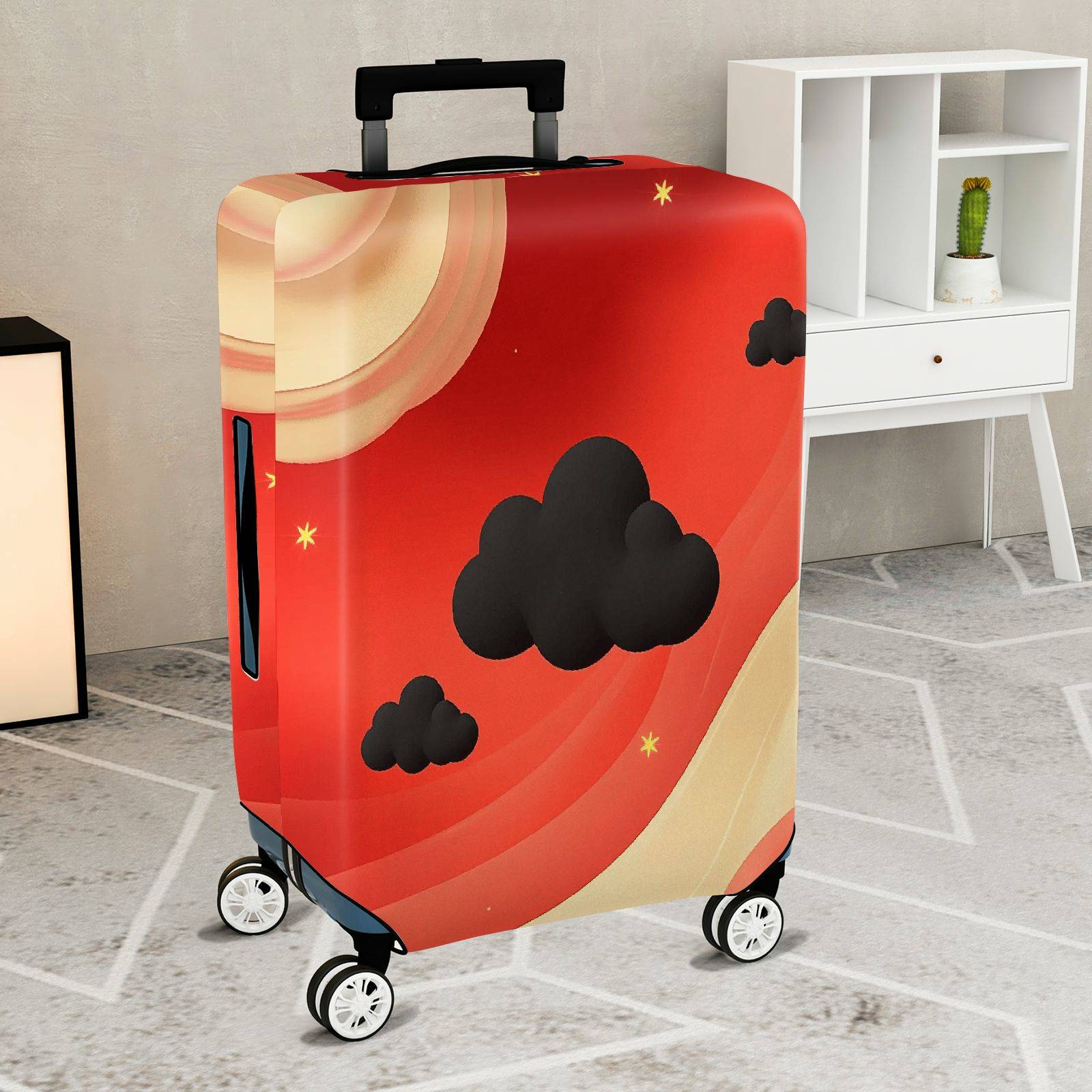 1-Piece Abstract Cosmic Starry Cloud Vibrant  Suitcase Luggage Cover, Stretch Protective Sleeve