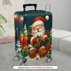 1-Piece Santa Claus Christmas Gift Holiday Celebration Merry  Suitcase Luggage Cover, Stretch Protective Sleeve