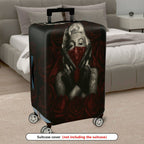 1-Piece Retro Dark Floral Mysterious Elegant Chic  Suitcase Luggage Cover, Stretch Protective Sleeve