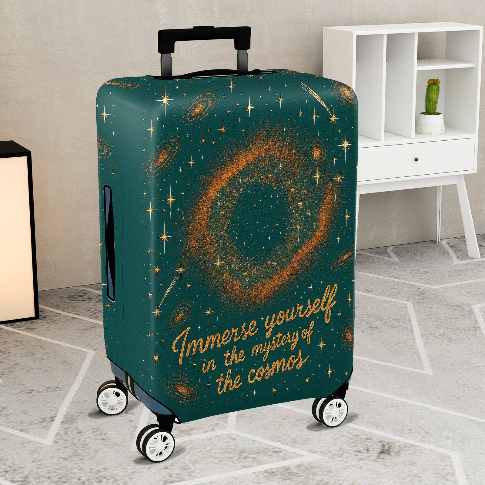 1-Piece Galaxy Starry Sky Space Cosmic Astronomy  Suitcase Luggage Cover, Stretch Protective Sleeve