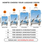 1-Piece Antarctic Penguin Ice Ocean Travel Adventure  Suitcase Luggage Cover, Stretch Protective Sleeve