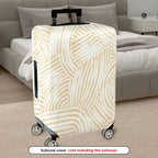 1-Piece Abstract Stripe Beige Pattern Simple Elegant Minimalist Stylish  Suitcase Luggage Cover, Stretch Protective Sleeve