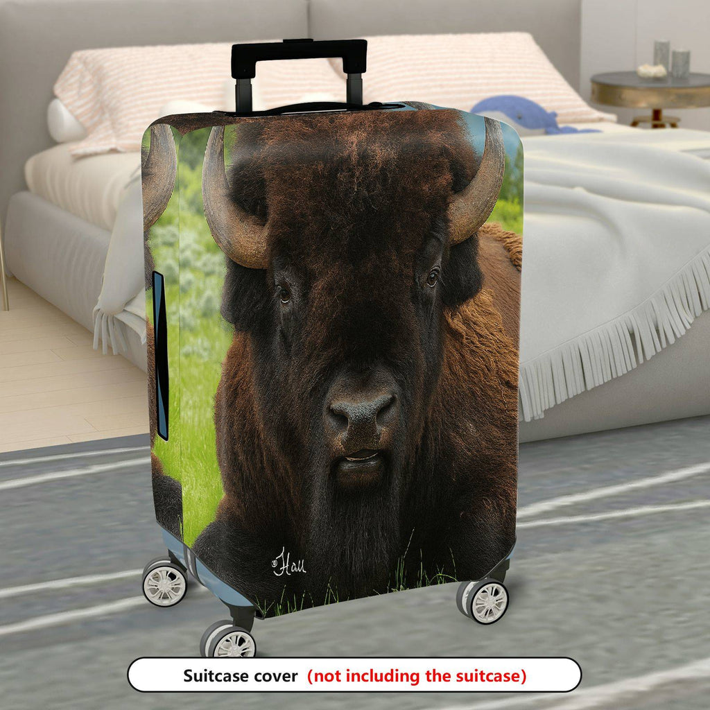 1-Piece Bison Wildlife Nature Animal Landscape Scenic  Suitcase Luggage Cover, Stretch Protective Sleeve