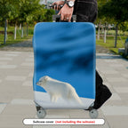 1-Piece Arctic Fox Winter Snowy Blue Landscape Travel  Suitcase Luggage Cover, Stretch Protective Sleeve