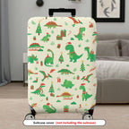 1-Piece Christmas Dinosaur Gift Tree Holiday Snow  Suitcase Luggage Cover, Stretch Protective Sleeve