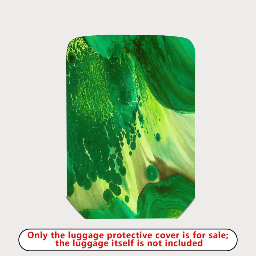 1-Piece Abstract Green Artistic Fluid Pattern Colorful  Suitcase Luggage Cover, Stretch Protective Sleeve