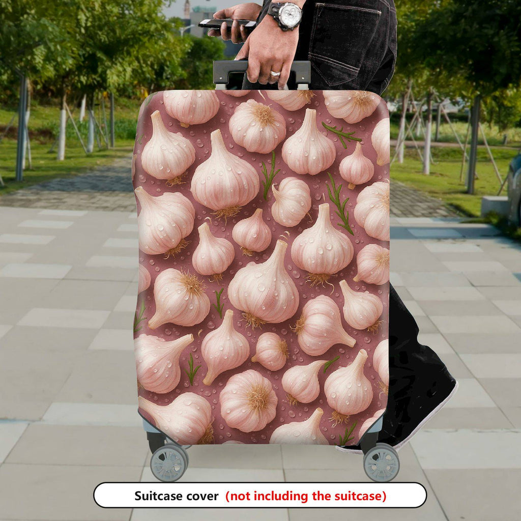 1-Piece Garlic Artistic Cute Unique Stylish Fun  Suitcase Luggage Cover, Stretch Protective Sleeve