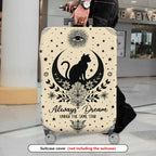 1-Piece Mystical Vintage Floral Black Cat Eye Star  Suitcase Luggage Cover, Stretch Protective Sleeve